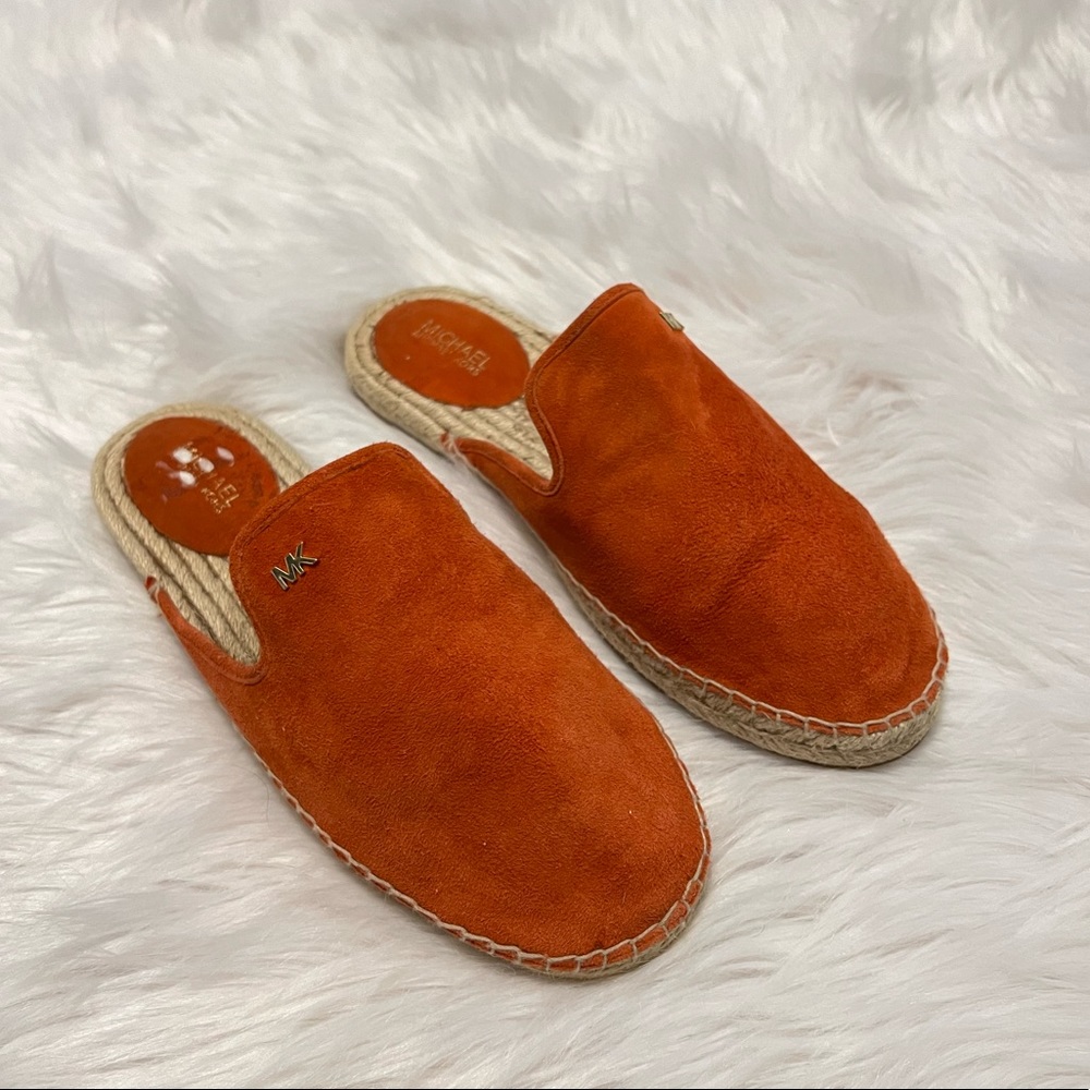 Michael Kors orange suede espadrilles slides - Picture 7 of 8